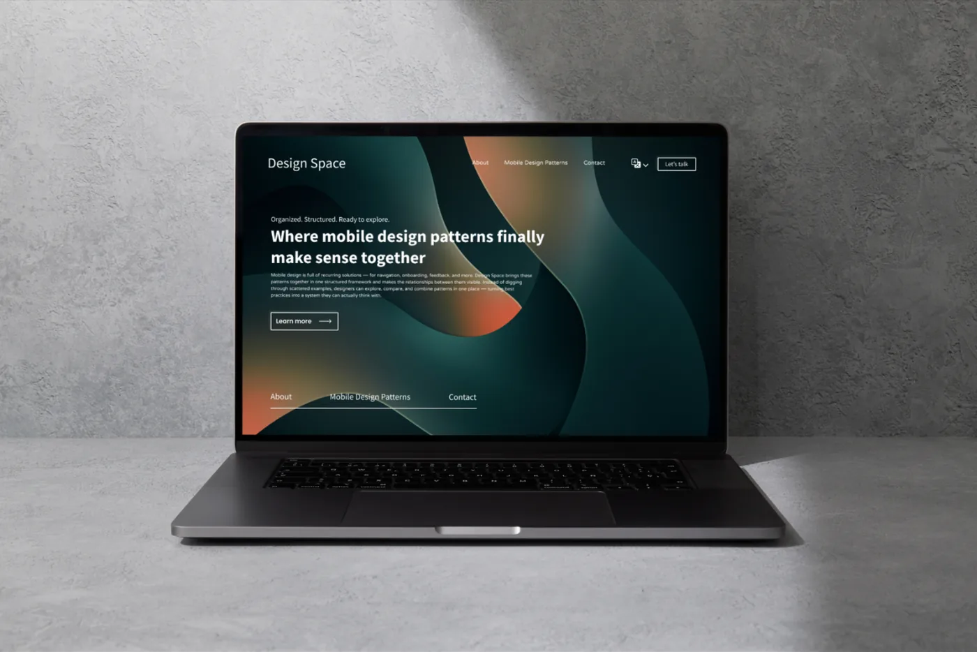 Design Space — website on a laptop