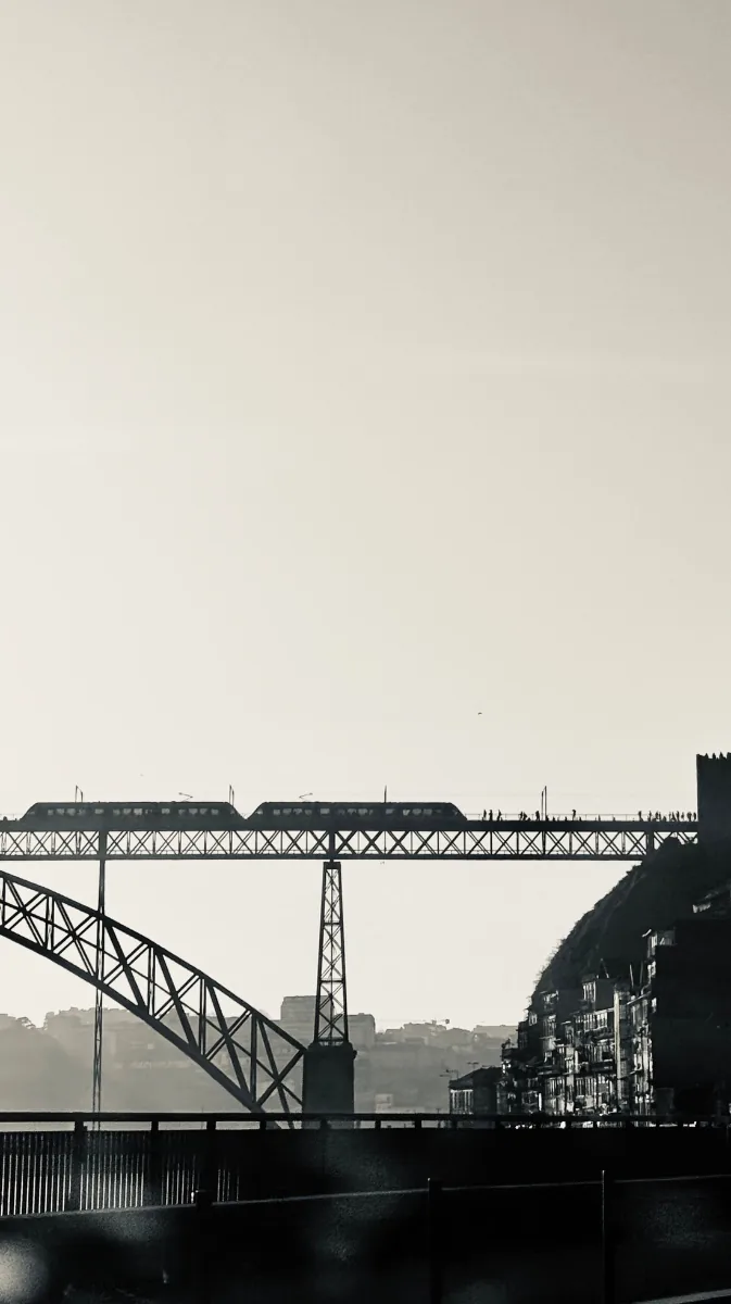Dom Luís bridge in black and white