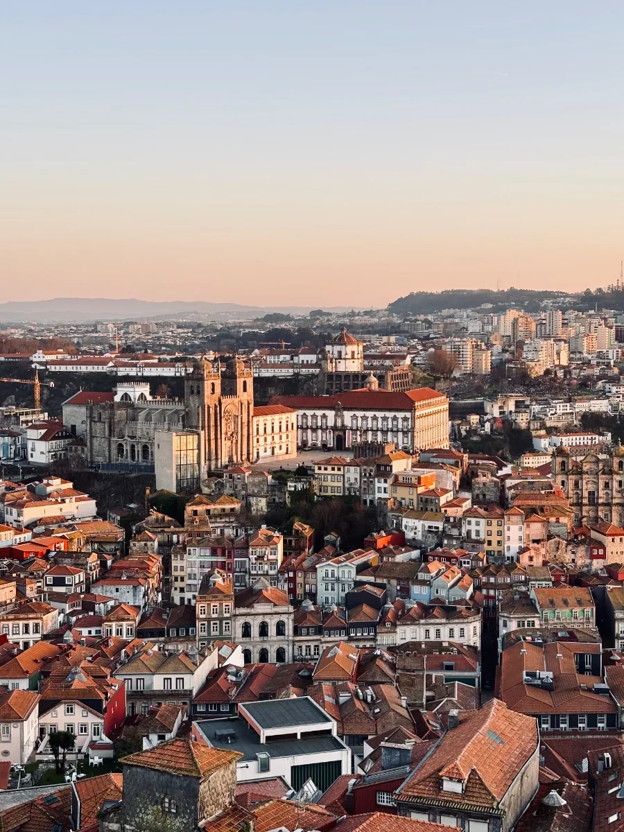 Porto rooftops at golden hour